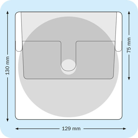 legatoria Busta autoadesiva porta CD TRASPARENTE, 129x130mm, con patella di chiusura ermetica, forma quadrangolare.