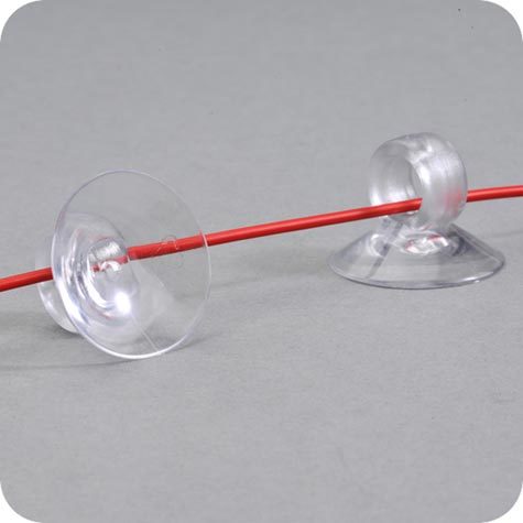 legatoria Ventosa per luminarie, 30mm diametro 50mm, La testa include un passacavo diamtero 10mm per far passare cavi.
