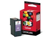 consumabili 18CX033E  LEXMARK CARTUCCIA INK-JET TRICOLORE N33 SERIES P/310/450/910/4300/6200/6300 SERIE Z/800 MULTIFUNCIN X/3300/5200/7100/7300/8300.