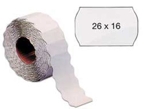 gbc Etichette26x16mm PrezzatriciMotex2616, Bianco, AdesivoPermanente BIANCO, adesivo PERMANENTE, a onda, markin, per prezzatricI Motex 2616, Airex Meto Prix, Tovel Open.