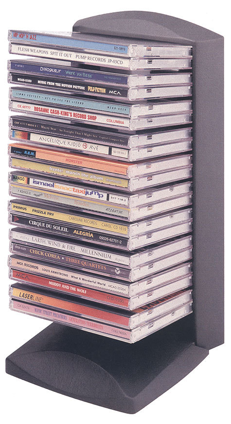 gbc Torre porta CD. NERO Dimensioni: 14,4x13x28,5cm. Contiene 20 CD nella loro scatola in plastica (juwel case) . Materiale: plastica antiurto.