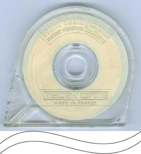 gbc Normatape, 3:32 BIANCO Altezza 2,38mm Nastro adesivo flessibile Mecanorma in dispenser. Consente di creare linee curve. Per dare vita a diagrammi a colori, progettazioni o modelli che  richiedano uso di filetti.