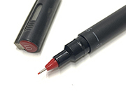 gbc Uni pin Fine Line, punta 0,1mm ROSSO. Nel disegno tecnico sostituisce la Rapidograf. Inchiostro liquido pigmenteto resistente alla luce e all'acqua. MIUpin01200r