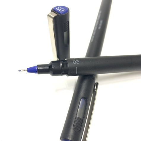 gbc Uni pin Fine Line, punta 0,3mm BLU. Nel disegno tecnico sostituisce la Rapidograf. Inchiostro liquido pigmenteto resistente alla luce e all'acqua..
