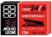 gbc Punti 24/6, per cucitrici passo 126 (altezza punto 6mm)   .