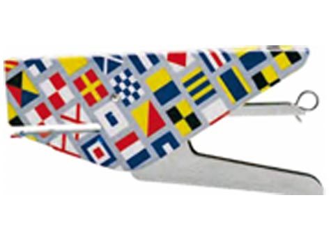 gbc Cucitrice a pinza Molho Leone Sailing Flags in acciaio stampato, utilizza punti passo 6 (64-48), capacit di cucitura: 18 fogli, profondit di cucitura: 40mm, compresa scatola da 1000 punti con la stessa fantasia della cucitrice, linea Funny desk by Molho Leone.