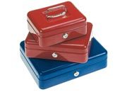 gbc Cassetta portavalori con portamonete, larghezza 200mm, profondit 160mm, altezza 95mm, in pesante lamiera senza saldature, cerniere a scomparsa, serratura di sicurezza con cilindro e due chiavi in dotazione, verniciatura con polvere epossipoliestere termoindurente antigraffio MOL71200