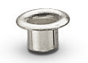 legatoria Occhiello metallico CROCE per fori diametro 5.5 mm. altezza 5.3 mm NICHELATO, con motivo a CROCE , Testa diametro 11,5 mm, altezza 5,3 mm mom31