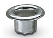 legatoria Occhiello metallico per fori diametro 6.7 mm. altezza 5.5 mm NICHELATO, testa diametro 11,5 mm.