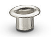 legatoria Occhiello metallico per fori diametro 5.7 mm. altezza 7 mm NICHELATO, testa diametro 9,5 mm (n 270).