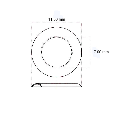 legatoria Ranella metallica per occhielli di diametro 6.7 mm diametro esterno: 11,5 mm, diametro interno: 7 mm.