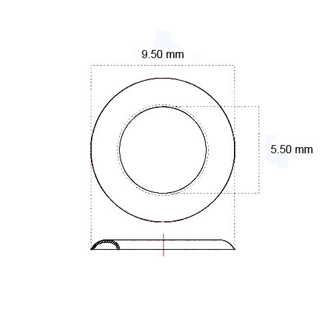 legatoria Ranella metallica per occhielli di diametro 5 mm diametro esterno: 9,5 mm, diametro interno 5,5 mm.