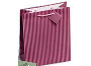 gbc Shopper a righe 260x325x127 ROSA.  Con bigliettino integrato nel manico.