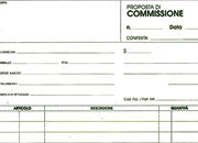 gbc Copia Commissioni formato a4 (21x29,7cm), 100 pagine, carta uso mano, rilegatura pinzata in testa + zigrinatura per lo strappo.