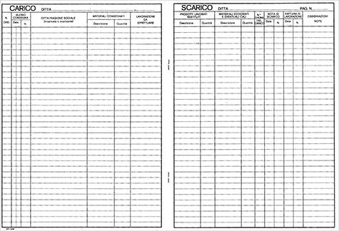 gbc Registro conto lavorazione Registro dei beni e delle merci in conto lavorazione, carta uso mano formato a4 (21x29,785cm). 48 facciate.