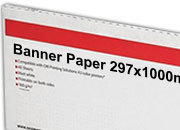 carta Cartoncino Banner Oki, 297x1000mm Bianco, formato 29,7x100cm (100x29,7cm), 140grammi x mq. Oki09300624c OKI09300624c