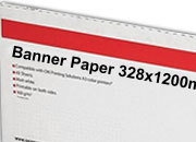 carta Cartoncino Banner Oki, 328x1200mm Bianco, formato 32,8x120cm (120x32,8cm), 160grammi x mq.
