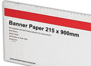 consumabili Cartoncino Banner Oki, 215x900mm BIANCO, formato 21,5x90cm (90x21,5cm), 160grammi x mq. 09004450.