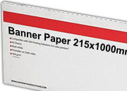 carta Cartoncino Banner Oki, 215x1000mm Bianco, formato 21,5x100cm (100x21,5cm), 160grammi x mq, 09300530c.