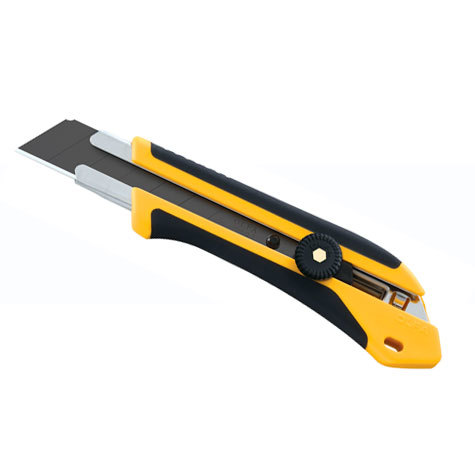 gbc Cutter Olfa XH-1 cutter Extra Heavy-Duty con lama brunita Excel Black ad alte prestazioni. Ideale per il taglio di cuoio, gomma, compensato, cartongesso, pannelli di rivestimento e materiali isolanti e comunque dove  necessario che il cutter resista all‘aggressione degli acidi. Corpo del cutter in polipropilene rinforzato con 10% di fibra di vetro. Rivestimento in elastomero per un'impugnatura antiscivolo Comfort-Grip. Design ergonomico Advanced Model. Lunghezza: 185mm, altezza lama: 25mm. Sistema di bloccaggio della lama a vite. Compatibile con lame di ricambio HB, HBB, HSWB. Prodotto originale giapponese. MADE IN JAPAN.