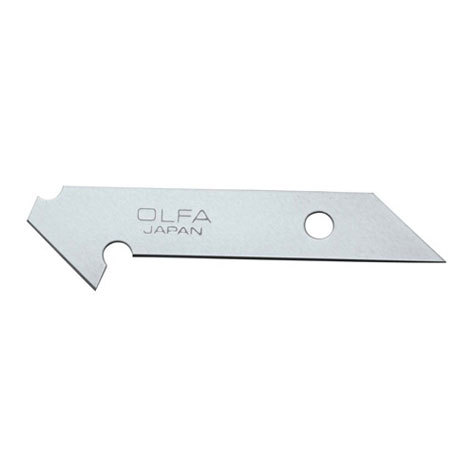 gbc Lama di ricambio Olfa PB-450 a particolare conformazione ad uncino. Larghezza corpo lama: 8mm, tagliente: 5mm, lunghezza totale: 30mm, spessore: 0,55mm. Fornita in scatola da 5 lame. Compatibile con cutter: PC-S. Prodotto originale giapponese. MADE IN JAPAN.