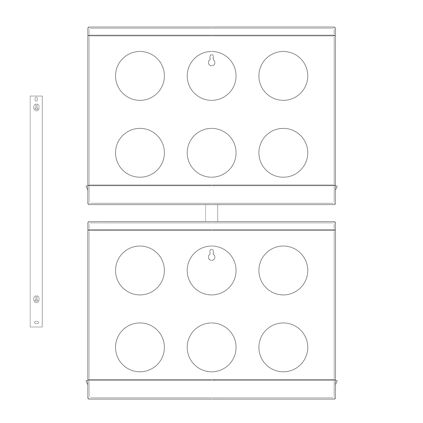 gbc HOH! Staffa x2moduliVerticali. AcciaioINOX Giardino verticale componibile. Staffa per comporre due moduli in verticale. Moduli esclusi..