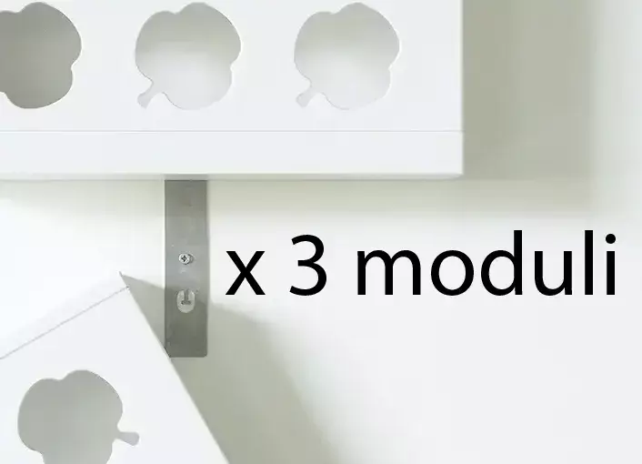 gbc HOH! Staffa x3moduliVerticali. AcciaioINOX Giardino verticale componibile. Staffa per comporre tre moduli in verticale. Moduli esclusi. ors5