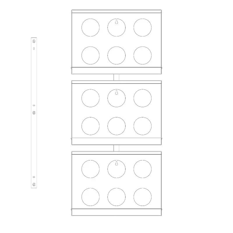gbc HOH! Staffa x3moduliVerticali. AcciaioINOX Giardino verticale componibile. Staffa per comporre tre moduli in verticale. Moduli esclusi..