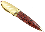 gbc Penna biro mini OSAMA ROSSO-ORO Fusto in resina acrilica, placcata in oro. Da collezione, Dimensioni: 15x95mm. completa di astuccio OSA11