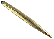 gbc Penna biro mini OSAMA ORO Fusto in metallo, placcata in oro. Tappo con pietra BLU. Da collezione, Dimensioni: 15x95mm. completa di astuccio.