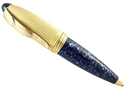 gbc Penna biro mini OSAMA BLU-ORO Fusto in resina acrilica, placcata in oro. Da collezione, Dimensioni: 15x95mm. completa di astuccio OSA9