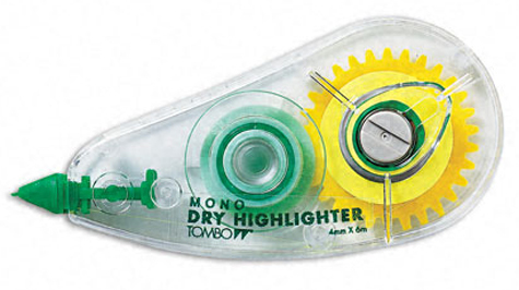 gbc Nastro evidenziatore rimovibile riutilizzabile -Move a Light- Pentel  GIALLO, altezza 6mm, in pratico dispenser ricaricabile.