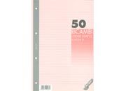 gbc Ricambi a 4 fori, formato A4, 50 fogli da 70grammi righe da 8mm, carta rosa pig104847