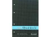 gbc Quablock4fori, formatoA5, 60fogli70grammi, quadretti4mm, AZZURRO quadro da 4mm, carta azzurra, copertina plastificata e sottoblocco in cartone rigido.
