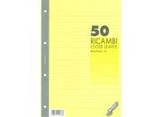 gbc Ricambi a 4 fori, formato A4, 50 fogli da 70grammi righe da 8mm, carta gialla pig104786