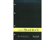 gbc Junior Quablock, blocco collato al lato + 4 fori, formato A5, 60 fogli da 70grammi righe da 8mm, carta gialla, copertina plastificata e sottoblocco in cartone rigido.