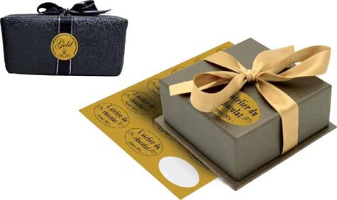 wereinaristea EtichetteAutoadesive POLIESTEREoro 36x20sagomate (20x36mm) ORO, adesivo PERMANENTE, per ink-jet, su foglio A4 (210x297mm).