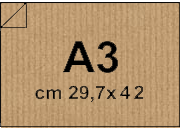 wereinaristea EtichetteAutoadesive,  CartaMillerigheKraft, 297x420mm, A3, AVANArigata (420x297mm) adesivo PERMANENTE, angoli a spigolo, per ink-jet, laser e fotocopiatrici, con bordino di sicurezza, ideali per donare un aspetto naturale ed ecologico alle proprie etichette, su foglio A3 (297x420mm).