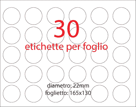 wereinaristea Etichette autoadesive Tik-Fix, a registro, diametro mm 22 VIOLA, in foglietti da mm 130x165, 30 etichette per foglio.