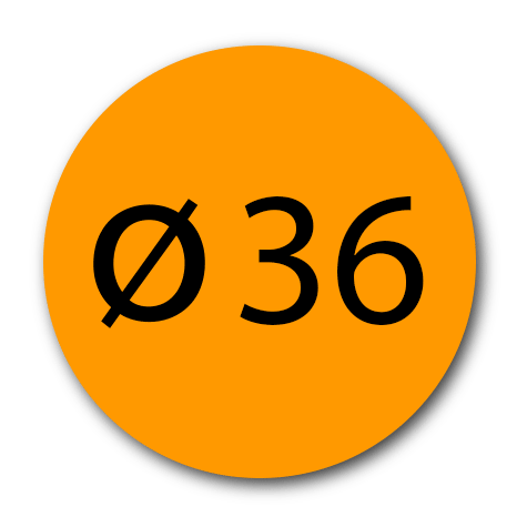 wereinaristea EtichetteAutoadesive aRegistro, diametro 36 ARANCIONE, in foglietti da 130x165, 12 etichette per foglio.