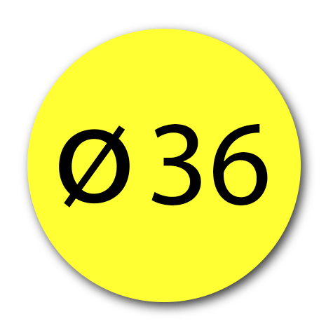 wereinaristea EtichetteAutoadesive aRegistro, diametro 36 GIALLO, in foglietti da 130x165, 12 etichette per foglio.