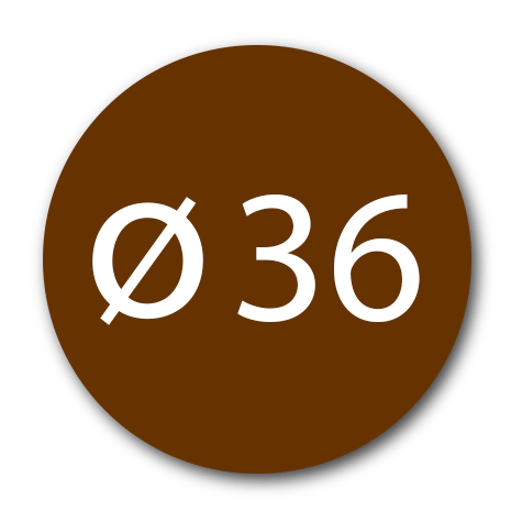 wereinaristea EtichetteAutoadesive aRegistro, diametro 36 MARRONE, in foglietti da 130x165, 12 etichette per foglio.