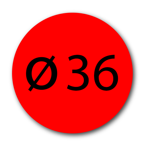 wereinaristea EtichetteAutoadesive aRegistro, diametro 36 ROSSO, in foglietti da 130x165, 12 etichette per foglio.