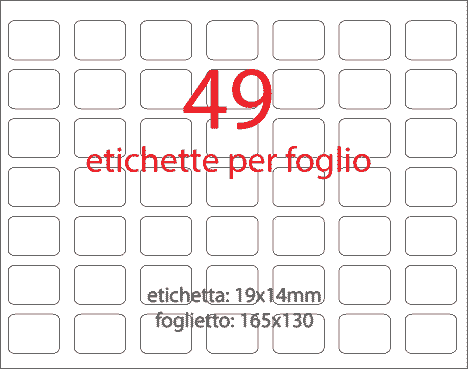 wereinaristea EtichetteAutoadesive aRegistro, 19x14mm(14x19) CartaBIANCA In foglietti da 130x165, 49 etichette per foglio.