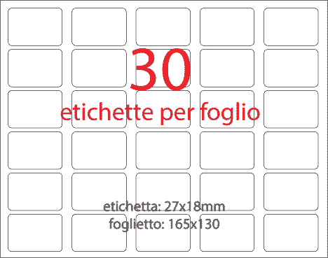 wereinaristea EtichetteAutoadesive . aRegistro . 27x18mm(18x27) Carta BIANCO, in foglietti da 130x165, 30 etichette per foglio.