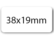 wereinaristea Etichette autoadesive, a registro, mm 38x19 (19x38) BIANCO, in foglietti da mm 130x165, 21 etichette per foglio.