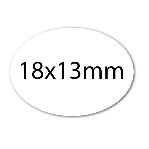 wereinaristea EtichetteAutoadesive aRegistro, Ovali, 18x13mm(13x18) Carta BIANCO, in foglietti da 130x165, 60 etichette per foglio.