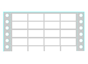wereinaristea Etichette autoadesive modulo continuo 52x23.5mm 4 piste. Larghezza della banda 240mm, 20 caratteri stampabili per riga, 5 righe stampabili a 1/6, 7 righe stampabili a 1/8, 4x12 etichette per fanfold PLA101426