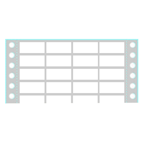 wereinaristea Etichette autoadesive modulo continuo 52x23.5mm 4 piste. Larghezza della banda 240mm, 20 caratteri stampabili per riga, 5 righe stampabili a 1-6, 7 righe stampabili a 1-8, 4x12 etichette per fanfold.