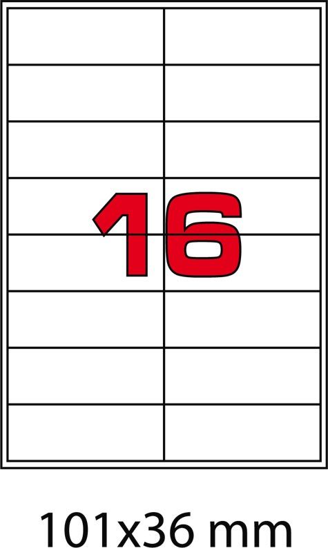 wereinaristea EtichetteAutoadesive, 101x36(36x101mm) Carta NERO, adesivo Permanente, angoli a spigolo, per ink-jet, laser e fotocopiatrici, su foglio A4 (210x297mm).